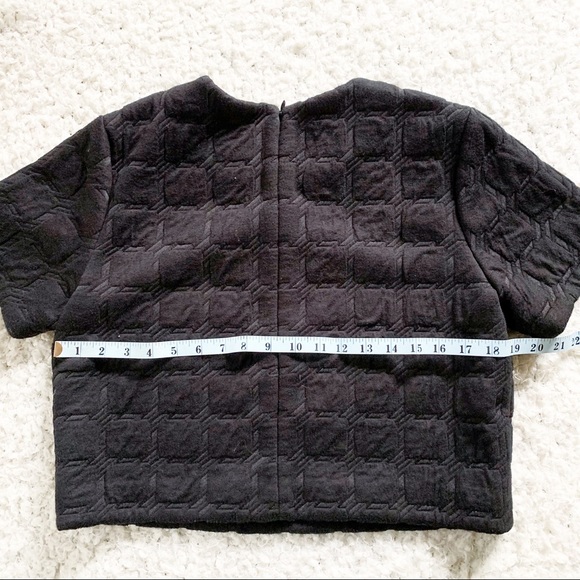 Alexander T Wang Black Quilted Boxy Crop Top - Picture 2 of 5